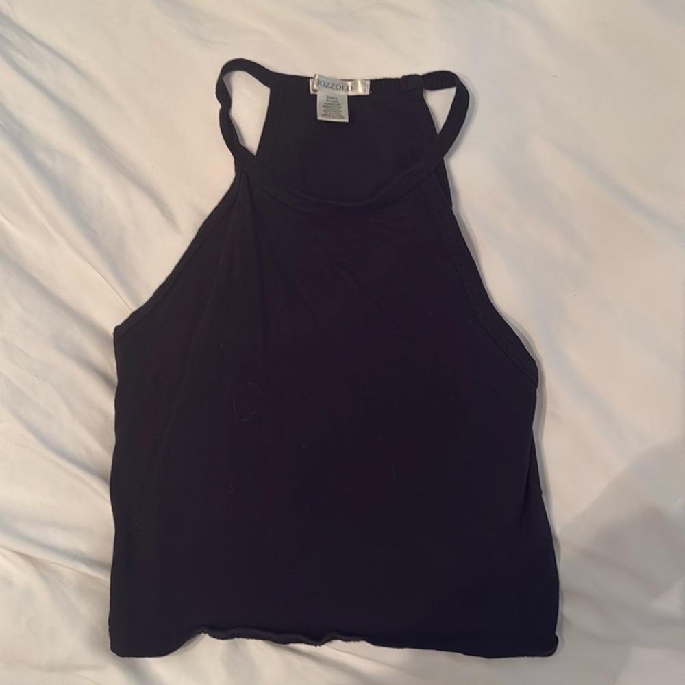Bozzolo black halter crop top size small
